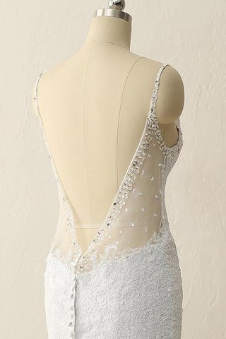 Abito da Sposa con Applique Conotta in Paillette Cerniera A Terra Coda A Strascico Cappella - Foto 2