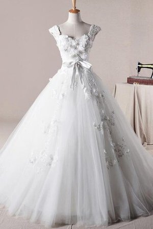 Abito da Sposa in Tulle in pizzo con Perline Lungo con Applique radiosa - Foto 1