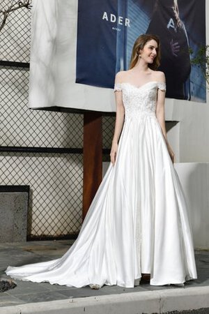 Robe de mariée a-ligne séduisant d'epaule ecrite discrete officiel - Photo 2