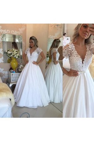 Abito da Sposa stravagante Semplice con Perla con Perline A-Line in Chiffon - Foto 3