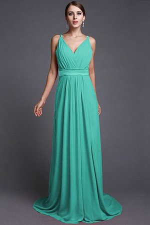 Robe demoiselle d'honneur longue de lotus avec chiffon fermeutre eclair manche nulle - Photo 15