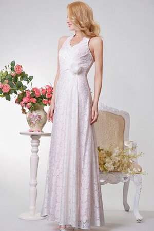 Robe demoiselle d'honneur romantique de fourreau avec fleurs avec sans manches avec zip - Photo 2