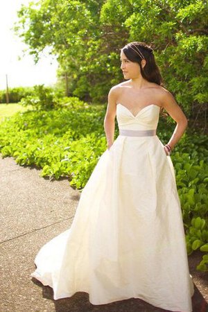 Vestido de Novia de Corte-A en Tafetán de Lazos de Cordón con Cintas - Foto 1