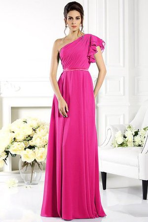 Robe demoiselle d'honneur longue a-ligne de lotus en chiffon avec sans manches - Photo 11