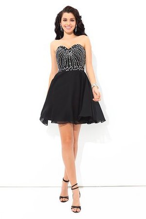 Prinzessin Normale Taille Mini Cocktailkleid mit Pailletten mit Reißverschluss - Bild 3