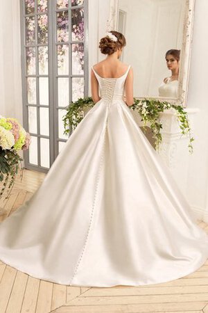 Abito da Sposa con Applique in Raso con Nastro lusso con Fusciacca A-Line - Foto 2