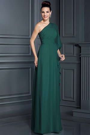 Robe demoiselle d'honneur longue en chiffon jusqu'au sol gaine en 3/4 manche - Photo 8