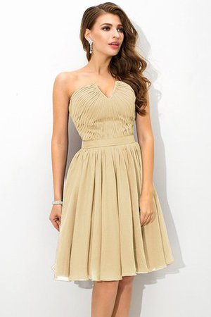 Robe demoiselle d'honneur naturel plissage avec fronce de princesse en chiffon - Photo 6