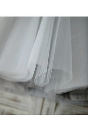 Robe de cortège enfant naturel de princesse col u profond en tulle avec fleurs - Photo 5