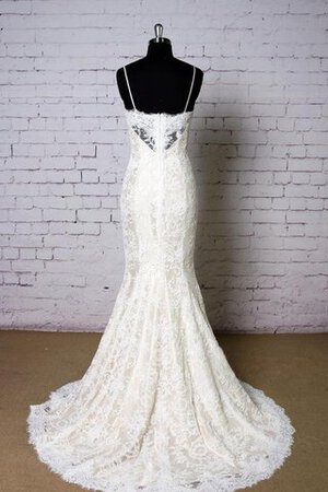 Abito da Sposa Schiena Nuda a riva Vintage Coda A Strascico Corto Elegante in Pizzo - Foto 3