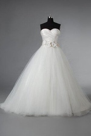 Duchesse-Linie Herz-Ausschnitt gerüschtes luxus einfaches bodenlanges Brautkleid - Bild 1