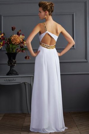 Robe de bal naturel longue avec chiffon d'épaule asymétrique avec perle - Photo 2