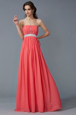 Robe de bal longue de princesse avec chiffon a-ligne avec perle - Photo 1