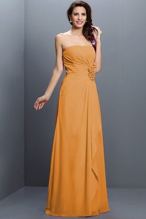 Robe demoiselle d'honneur longue de bustier avec zip avec fleurs en chiffon - Photo 19