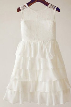 Robe de cortège enfant naturel jusqu'au sol avec chiffon a-ligne fermeutre eclair - Photo 3