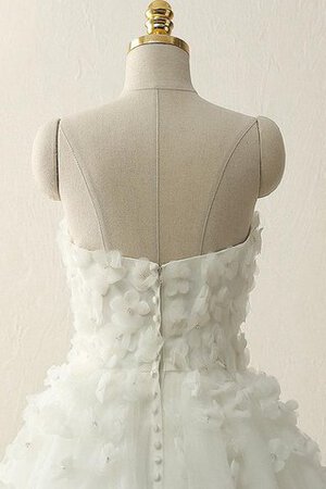 Vestido de Novia de Corte-A de Escote de Tirantes Espaguetis de Flores de Abalorio - Foto 4