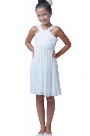 Robe de cortège enfant plissé a-ligne en chiffon avec sans manches de tour de ceinture empire - Photo 1