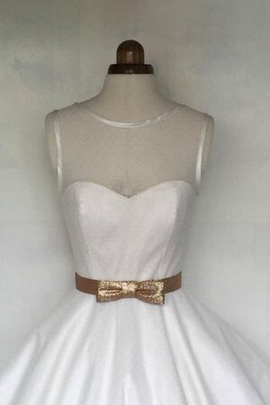 Abito da Sposa con Piega con Fiocco decorato A-Line Senza Maniche Cerniera - Foto 2