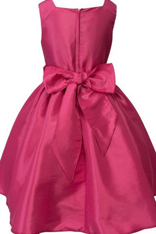 Abito da Cerimonia Bambini in Taffeta Cerniera A-Line largo Senza Maniche con Fiore - Foto 2