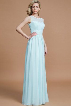 Robe demoiselle d'honneur naturel avec sans manches ligne a en chiffon de princesse - Photo 4