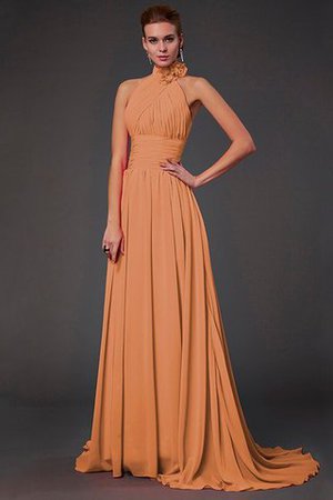 Robe demoiselle d'honneur longue fermeutre eclair a-ligne avec chiffon dénudé - Photo 21