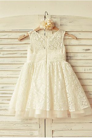 Robe de cortège enfant de princesse ligne a longueur mollet de lotus encolure ronde - Photo 3