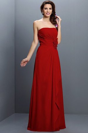 Robe demoiselle d'honneur longue de bustier avec zip avec fleurs en chiffon - Photo 23