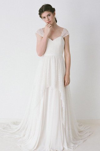 Robe de mariée plissé naturel cordon a-ligne au bord de la mer - Photo 2