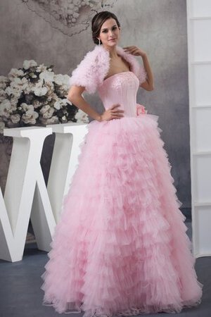 Duchesse-Linie Ärmelloses Jugendweihekleid mit Applike mit Rüschen - Bild 4