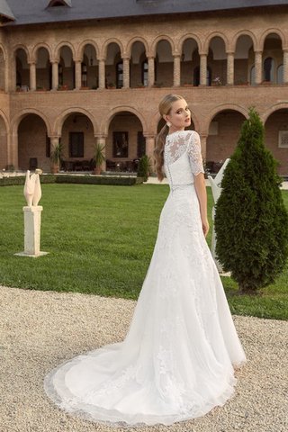 Vestido de Novia de Corte Recto de Escote con abertura de Hasta el suelo de Cola Corte - Foto 2