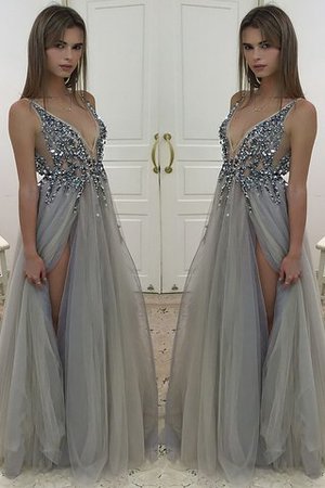 Vestido de Noche de Corte princesa de Hasta el suelo de Escote en V de Sin mangas - Foto 1