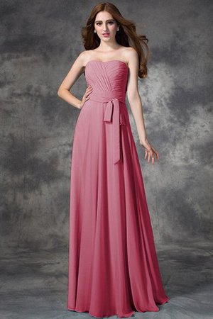 Robe demoiselle d'honneur naturel a-ligne avec chiffon fermeutre eclair de bustier - Photo 28