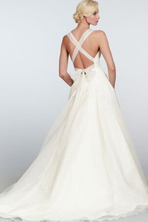 Abito da Sposa con Festone con Increspato A-Line con Criss-cross con Fiocco Naturale - Foto 2