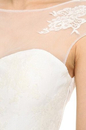 Abito da Sposa A-Line A Terra con Manica Corte in pizzo Cappellino Naturale - Foto 4