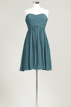 Robe demoiselle d'honneur courte plissé col en forme de cœur avec chiffon ruché - Photo 19