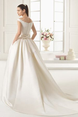 Robe de mariée naturel classique branle de traîne moyenne manche nulle - Photo 3