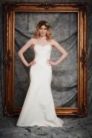 Robe de mariée elégant manche nulle avec zip en plage en satin - Photo 3