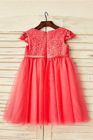 Robe de cortège enfant naturel en tulle avec décoration dentelle ligne a avec zip - Photo 2