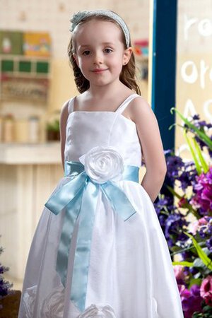 Abito da Cerimonia Bambini A-Line con Fiocco Senza Maniche con Fiore - Foto 3