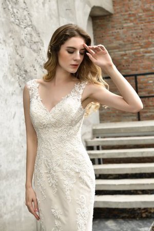 Abito da sposa seducente in pizzo v-scollo all aperto in pizzo alla moda - Foto 4