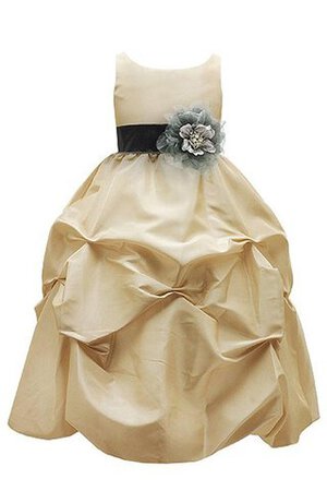 Abito da Cerimonia Bambini Impero A-Line con Fiore in Taffeta Ball Gown Senza Maniche - Foto 1