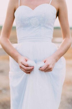 Robe de mariée plissage avec décoration dentelle a plage en tulle de col en cœur - Photo 4