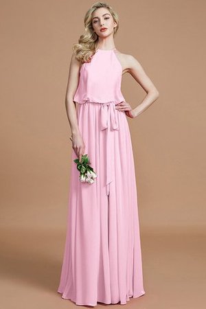 Robe demoiselle d'honneur naturel jusqu'au sol avec chiffon de dos nu avec ruban - Photo 27