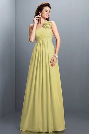 Ärmelloses A Linie Reißverschluss Plissiertes Brautjungfernkleid aus Chiffon - Bild 8