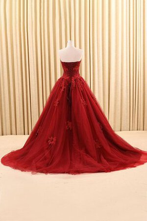 Tüll Perlenbesetztes Organza Quinceanera Kleid mit Rücken Schnürung mit Rüschen - Bild 4