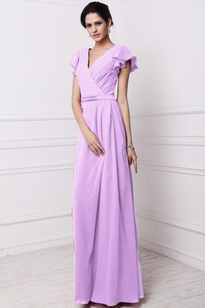 Robe demoiselle d'honneur plissé longue en chiffon avec fronce en forme - Photo 20