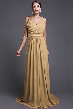 Robe demoiselle d'honneur longue de lotus avec chiffon fermeutre eclair manche nulle - Photo 14