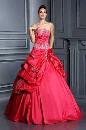 Abito Quinceanera con Applique Ball Gown Allacciato A Terra Senza Strap - Foto 1