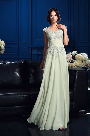 Robe mère de mariée longue appliques de col en v ligne a avec sans manches - Photo 4