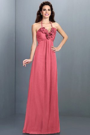 Robe demoiselle d'honneur avec chiffon avec fleurs de princesse a-ligne jusqu'au sol - Photo 28